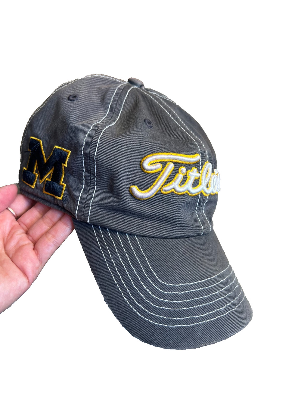 Titleist Michigan Wolverines Golf Hat Gray Strapback 47 Brand One Size Men's